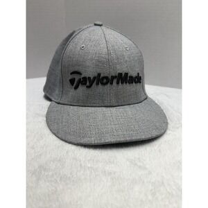 TaylorMade A-Flex L/XL Cap Fitted Gray Flat Bill Men's Golfing Hat